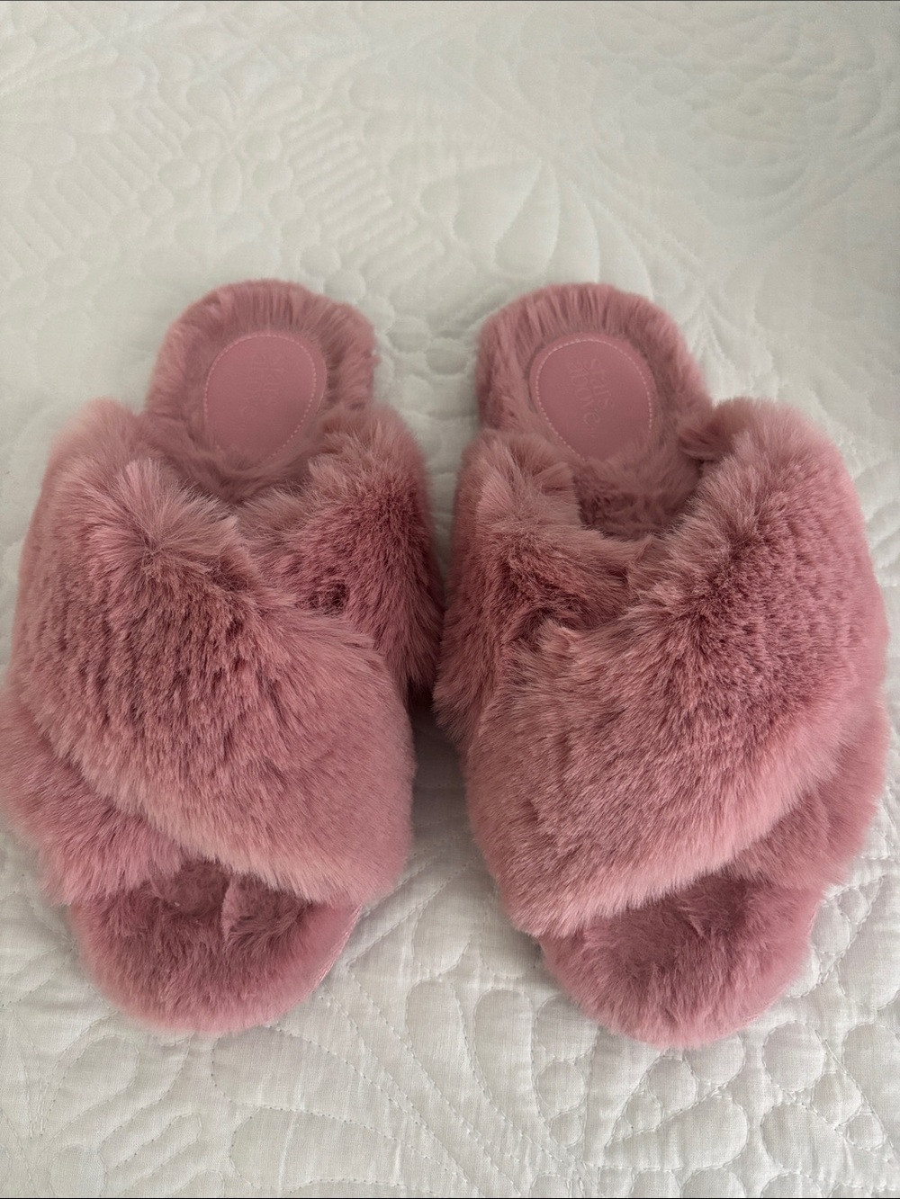 Cozy Faux Fur Pink Slide Slippers - Women's Plush Comfort